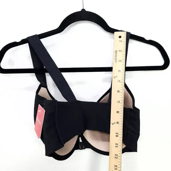 SPANX Bra Black Illusion Lace Full Coverage Underwire Front Close 32DD Stretch - Picture 9 of 15